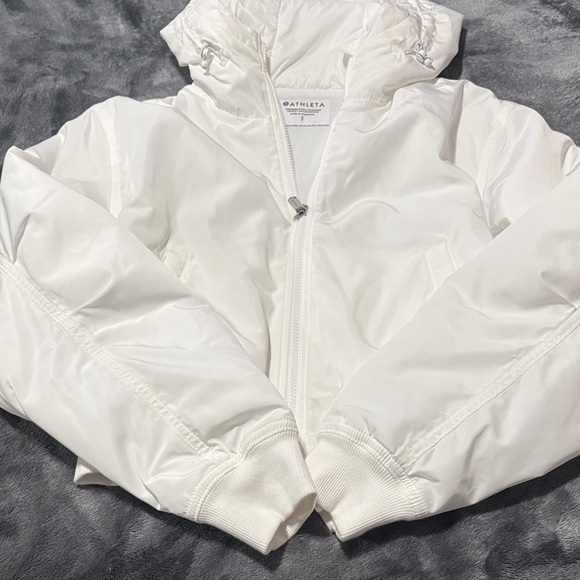 Athleta Women's White Bomber Jacket - Picture 3 of 5